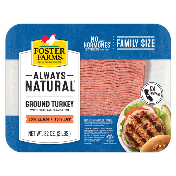 Packaged Poultry Foster Farms Fresh & Natural Ground Turkey, 85% Lean hero