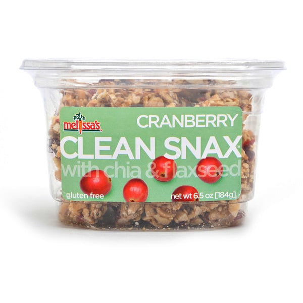 Nuts, Seeds & Dried Fruit Melissa's Clean Snax Cranberry with Chia & Flaxseed hero