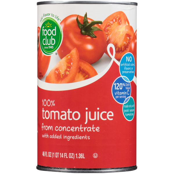 Juice & Nectars Food Club 100% Tomato Juice From Concentrate hero