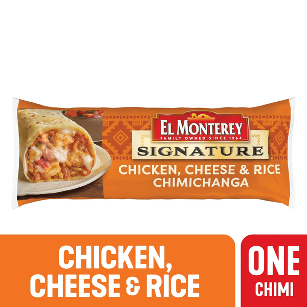 Frozen Meals El Monterey Chicken, Cheese & Rice Chimichanga hero