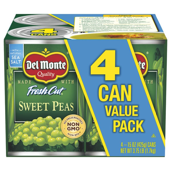 Canned & Jarred Vegetables Del Monte Sweet Peas, Value Pack hero