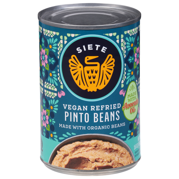 Canned Meals & Beans Siete Pinto Beans, Vegan, Refried hero