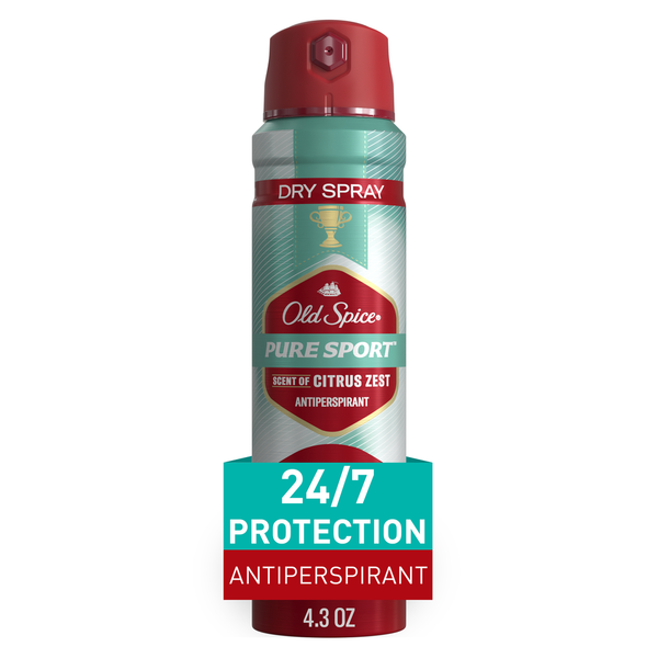 Deodorants Old Spice Men's Antiperspirant & Deodorant Invisible Dry Spray, Pure Sport hero