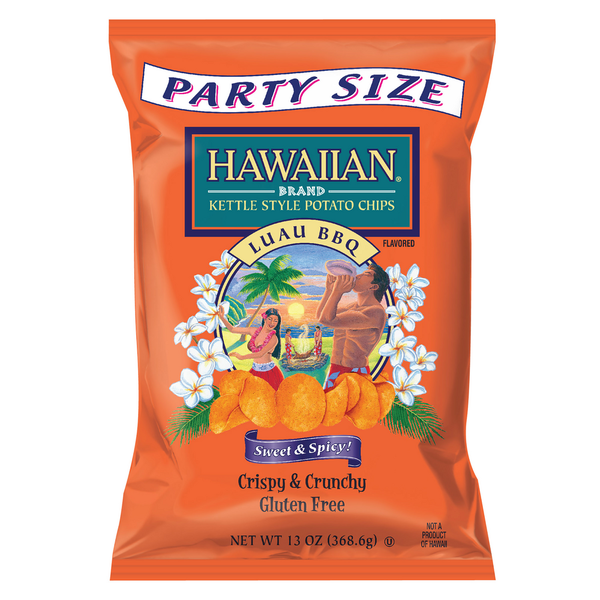 Chips & Pretzels Hawaiian Kettle Style Potato Chips Luau BBQ Kettle Style Potato Chips hero