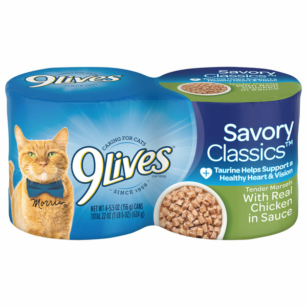 Cat Food & Care 9Lives Cat Food, with Real Chicken in Sauce, Tender Morsels hero