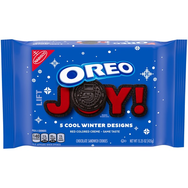 Cookies & Cakes Oreo Original Flavor Chocolate Sandwich Cookies, Special Winter Edition, 1 Resealable Pack hero