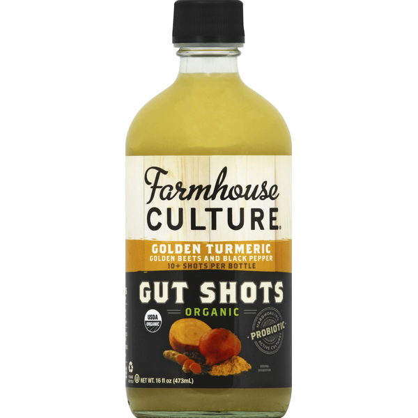 Juice & Nectars Farmhouse Culture Gut Shot Gut Shots, Organic, Golden Turmeric hero