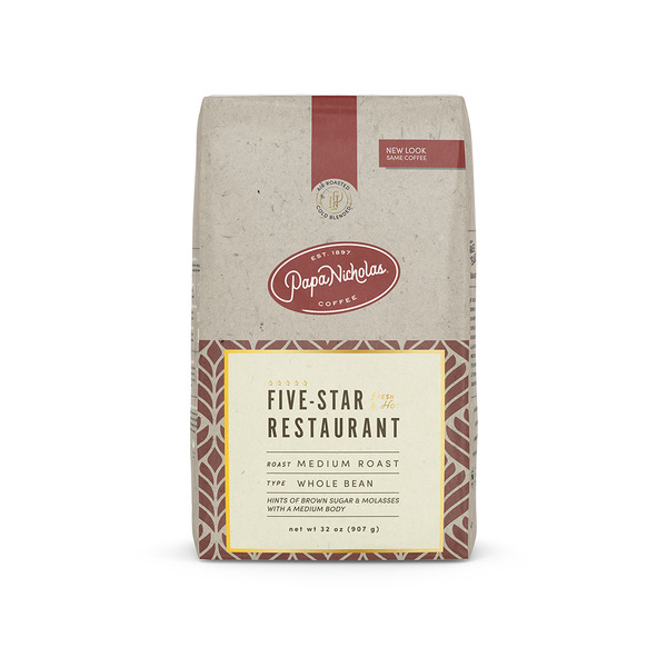 Coffee PapaNicholas Coffee Five Star Restaurant Blend, Medium Roast Whole Bean Coffee hero