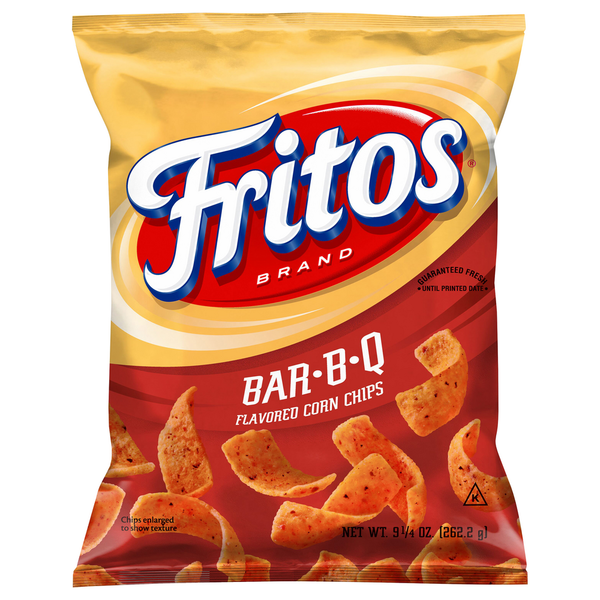 Chips & Pretzels Fritos Corn Chips, Bar-B-Q Flavored hero