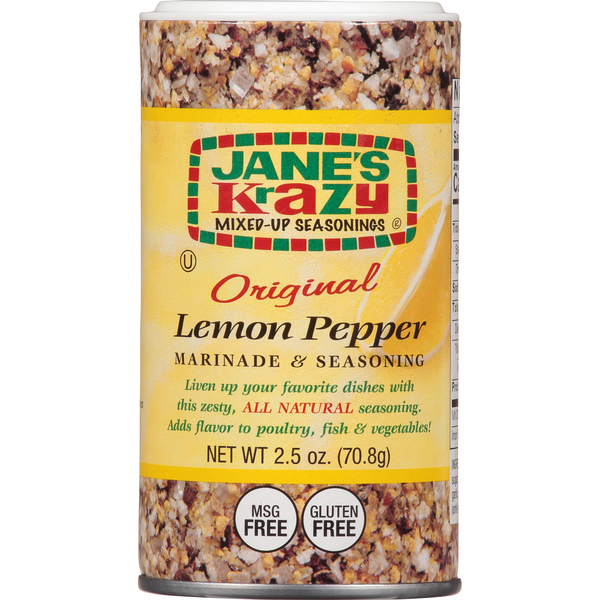 Spices & Seasonings Jane's Krazy Mixed-Up Seasonings Marinade & Seasoning, Lemon Pepper, Original hero