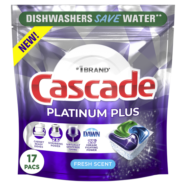 Dish Detergents Cascade Dishwasher Detergent Pods, Fresh hero