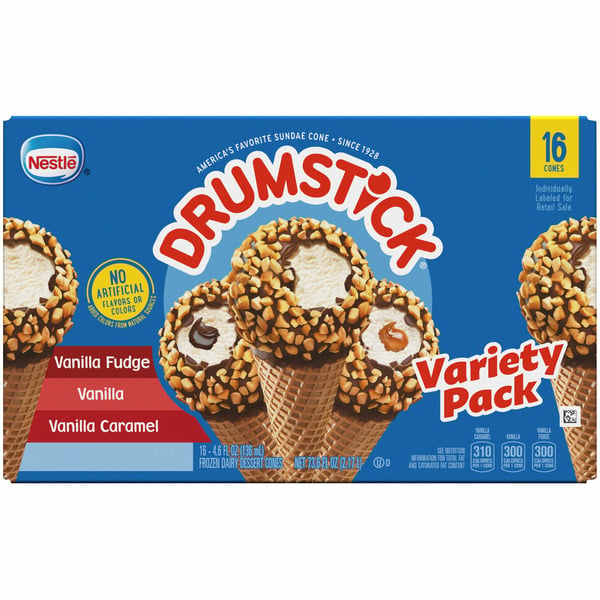 Ice Cream & Desserts Nestle Drumstick Drumstick Variety Pack, 16 ct hero