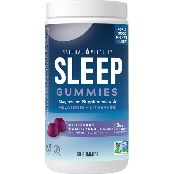 Vitamins & Supplements Natural Vitality SLEEP Blueberry Pomegranate Magnesium Supplement Gummies hero