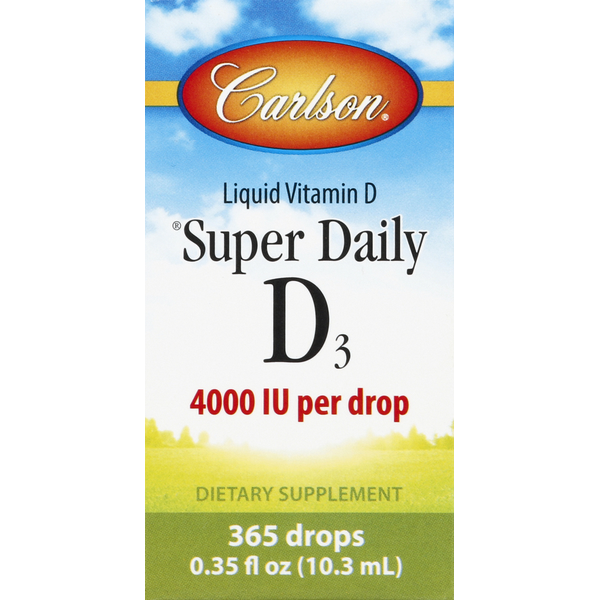 Vitamins & Supplements Carlson Vitamin D3, Super Daily, 4000 IU, Liquid hero