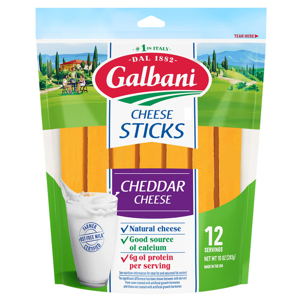 Packaged Cheese Galbani Cheddar Stick Cheese hero