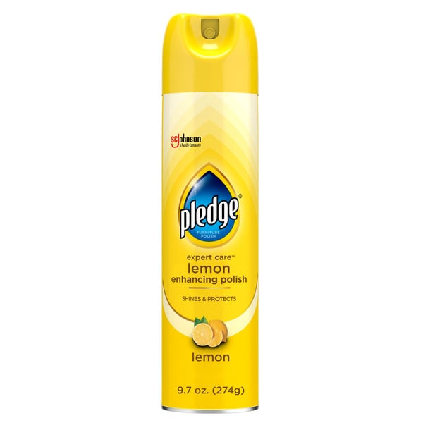 Cleaning Products Pledge Expert Care™ Enhancing Polish Aerosol, Lemon Scent, Shines & Protects hero