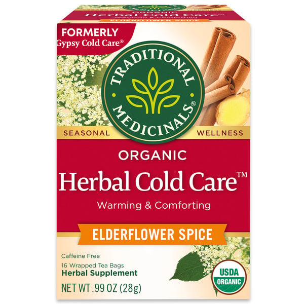 Tea Traditional Medicinals Organic Herbal Cold Care, Caffeine Free Herbal Tea hero