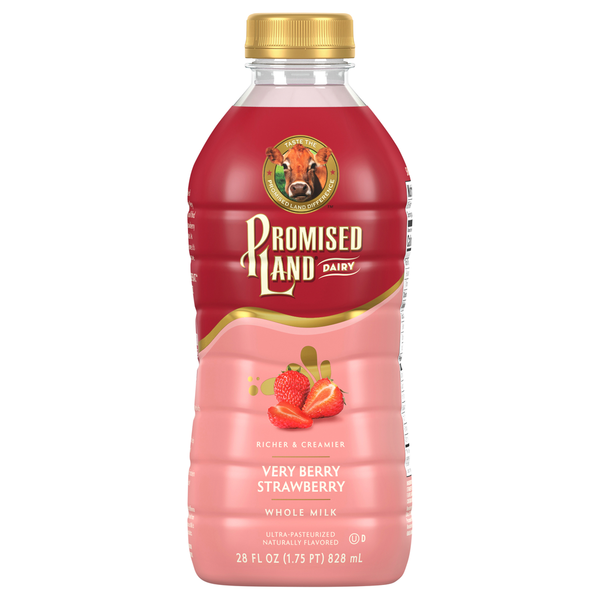 Milk Promised Land Whole Milk, Very Berry Strawberry hero