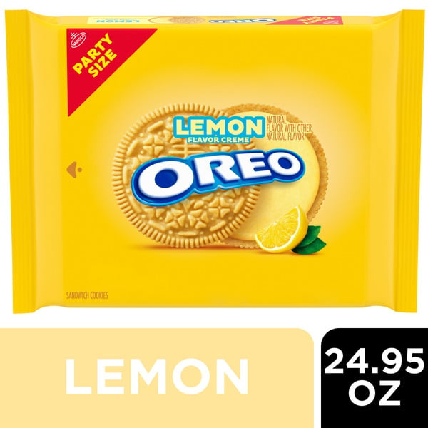 Oreo Lemon Creme Sandwich Cookies, Party Size hero