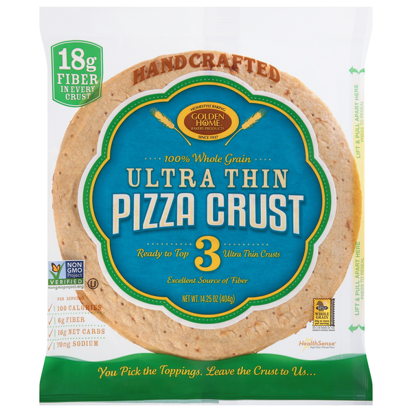 Tortillas & Flat Bread Golden Home Pizza Crust, Ultra Thin, Hand Crafted hero