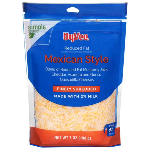 Packaged Cheese Hy-Vee Cheese, Finely Shredded, Mexican Style, Reduced Fat hero