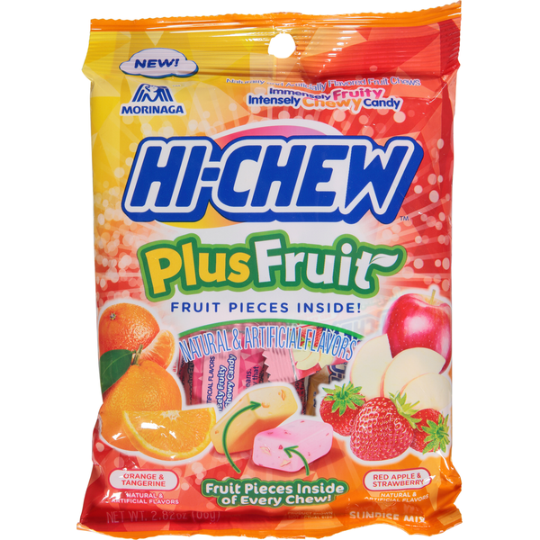 Fruit & Vegetable Snacks Hi-Chew Fruit Chews, Sunrise Mix, PlusFruit hero