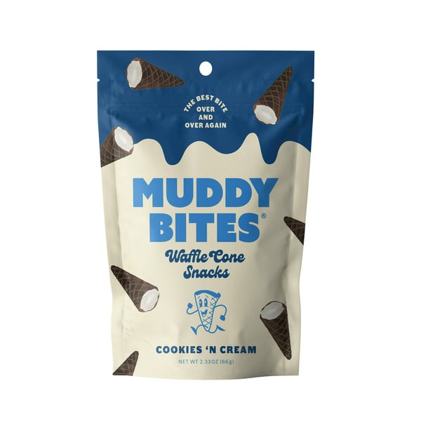 Muddy Bites Waffle Cone Snacks Cookies 'N Cream hero