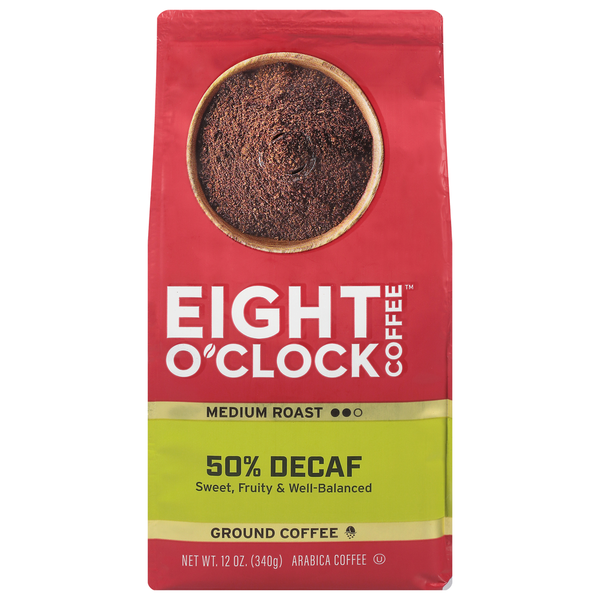 Coffee Eight O’Clock Coffee, Ground, Medium Roast, 50% Decaf hero