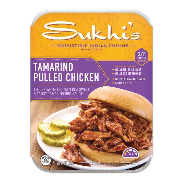 Frozen Meals Sukhi's Indian Sweet Tamarind BBQ Pulled Chicken Family Entree Meal, Mild hero