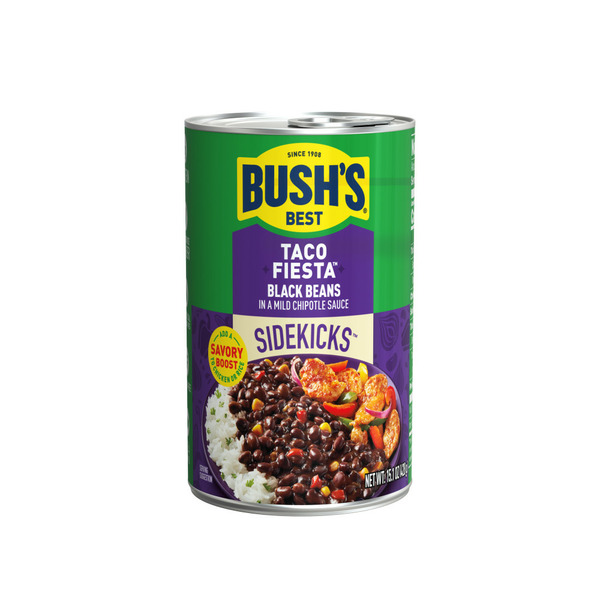 Canned Meals & Beans Bush's Best Sidekicks Taco Fiesta Black Beans hero