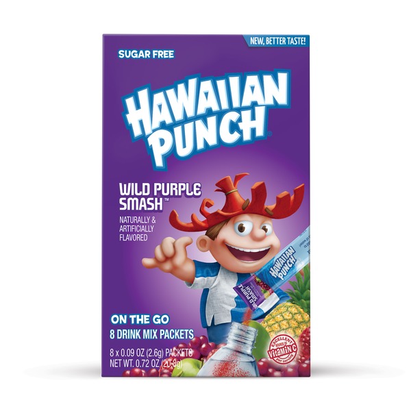 Cocoa & Drink Mixes Hawaiian Punch Drink Mix Packets, Sugar Free, Wild Purple Smash, On The Go hero