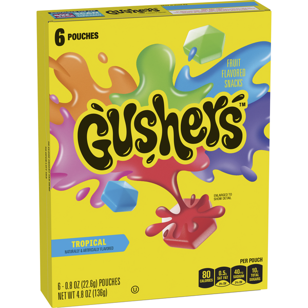 Candy & Chocolate Gushers Tropical Fruit Flavored Snacks hero