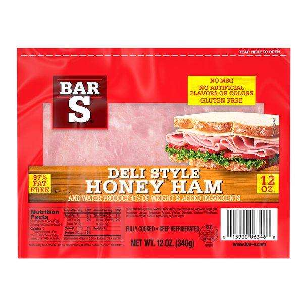 Packaged Lunch Meat Bar-S Deli Style Honey Ham Lunch Meat hero