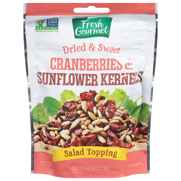 Salad Dressing & Toppings Fresh Gourmet Salad Topping, Cranberries & Sunflower Kernels, Dried & Sweet hero