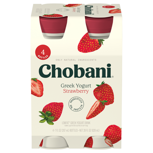 Yogurt Chobani Yogurt Drink, Greek, Lowfat, Strawberry hero