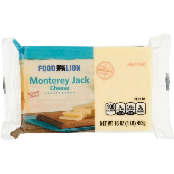 Packaged Cheese Food Lion Natural Monterey Jack Cheese hero