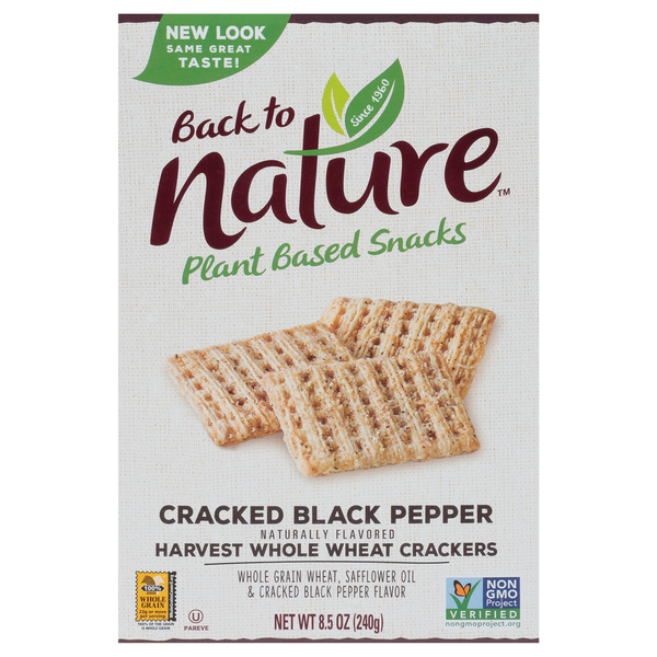 Crackers Back to Nature Crackers, Harvest Whole Wheat, Cracked Black Pepper hero