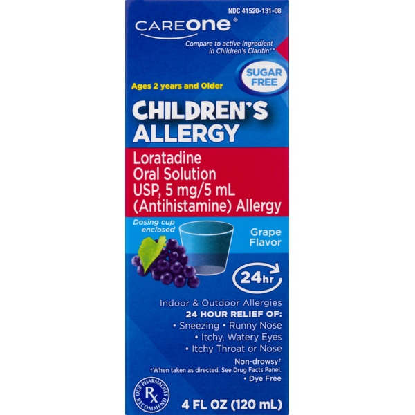 Cold, Flu & Allergy CareOne Children's Allergy, Sugar Free, Grape, Ages 2 Years and Older, Box hero