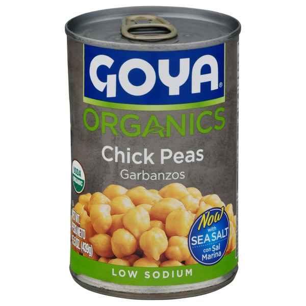 Mexican/Hispanic/Latino Foods Goya Chick Peas, Low Sodium hero