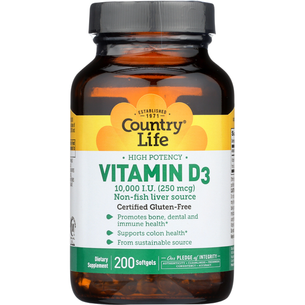 Dietary Supplements Country Life Vitamin D3 IU Soft Gel hero