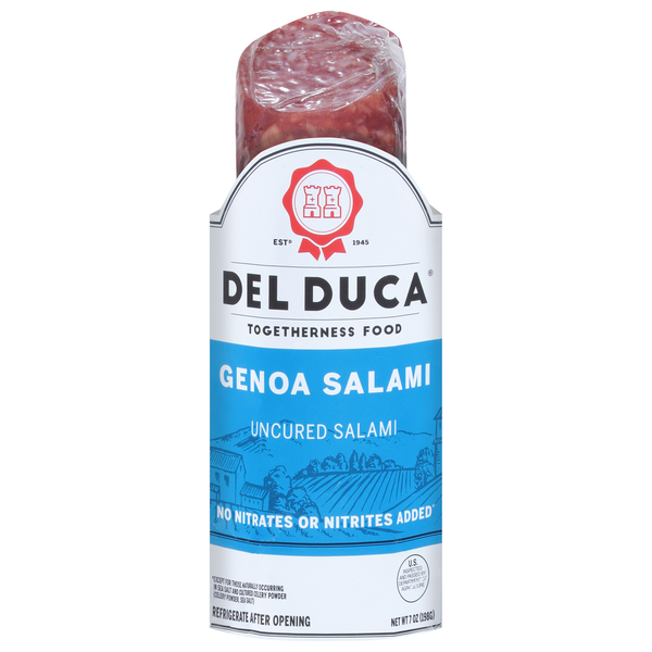 Lunch Meat Del Duca Salami, Genoa, Uncured hero