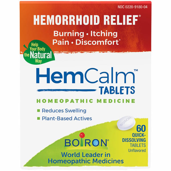 Homeopathic Products Boiron HemCalm Hemorrhoid Relief Tablets for Itchy Burning Pain, Swelling and Discomfort hero