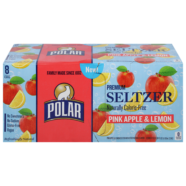 Water, Seltzer & Sparkling Water Polar Seltzer, Premium, Pink Apple & Lemon hero