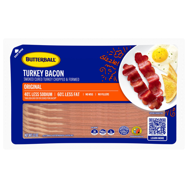 Poultry and Turkey Butterball Every Day Original Turkey Bacon hero