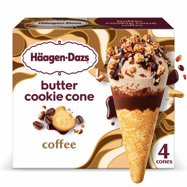 Frozen Dessert Haagen-Dazs Coffee Ice Cream Butter Cookie Cone hero