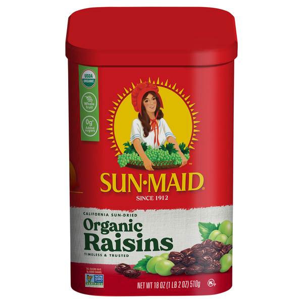 Fresh Herbs Sun-Maid California Sun-Dried Organic Raisins Resealable Canister hero