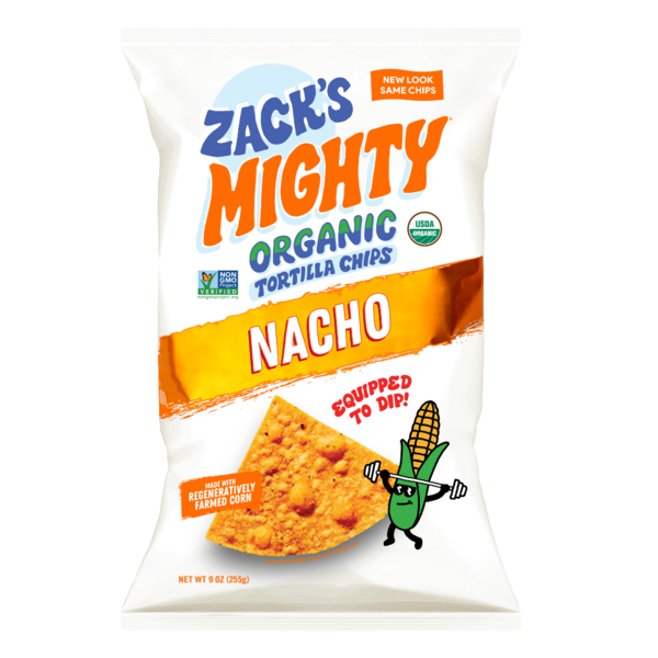 Zack's Mighty Organic Nacho Tortilla Chips hero