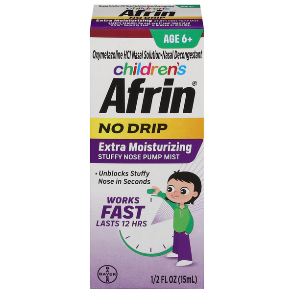 Afrin Stuffy Nose Pump Mist, Extra Moisturizing, No Drip, Age 6+ hero