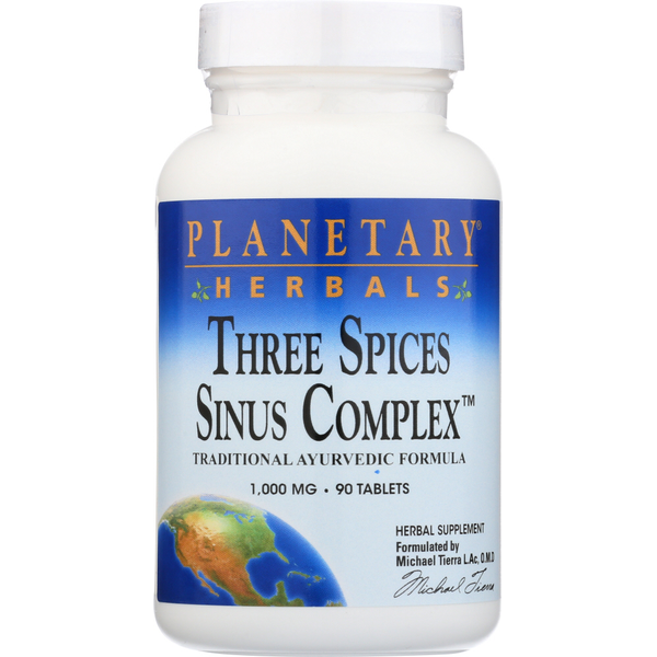 Cold, Flu & Allergy Planetary Herbals 3 Spice Sinus Cmplx 1000Mg 90 hero