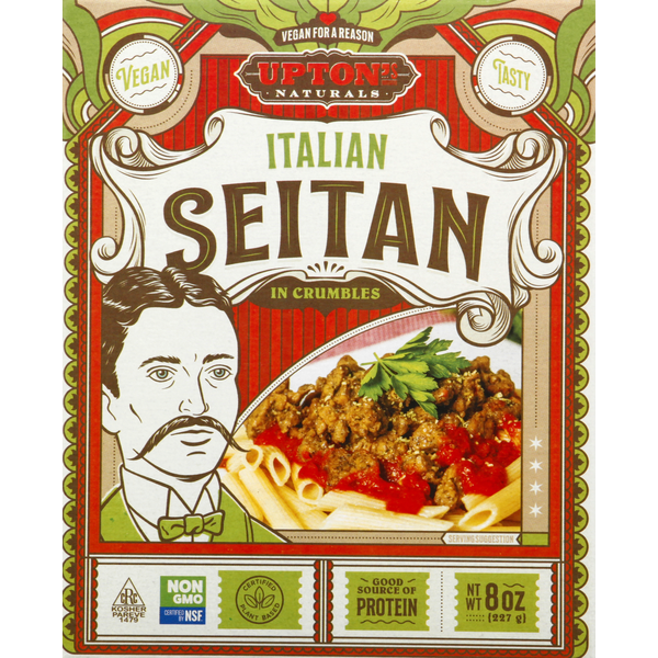 Tofu & Meat Alternatives Upton's Naturals Seitan, in Crumbles, Italian hero